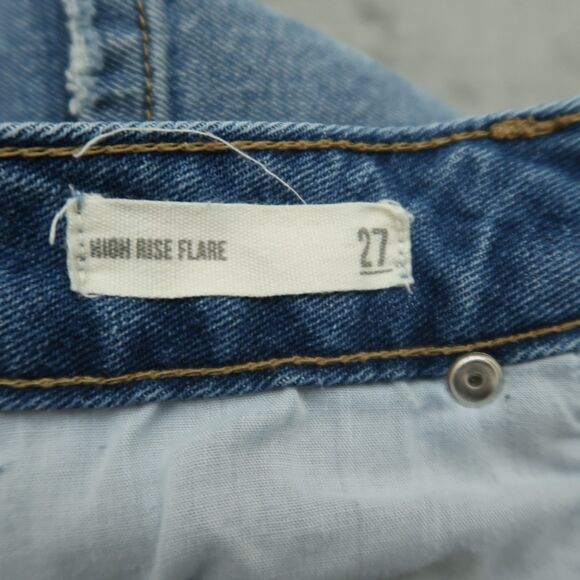 Harper Heritage Jeans Womens Size 27 High-Rise Flare Denim 33" Inseam Distressed - Picture 10 of 16